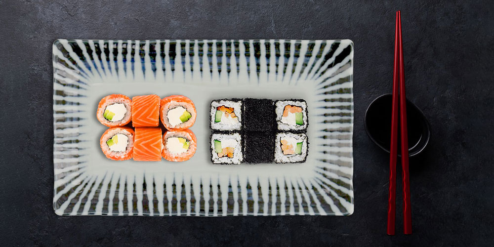 Sushi set with plate, sauce bowl and chopsticks|default:Sushi dishes|default:.NAME