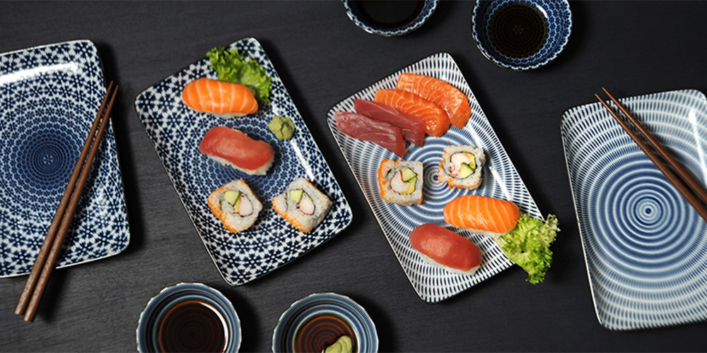 Sushi Set mit Platte, Saucenschale und Sushi|default:EDO Japan Sushi Geschirr|default:.NAME
