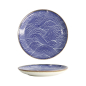 Preview: Tokyo Design Studio Plate Seigaiha Blue/Brown, Porcelain, Ø 21.5 × 3 cm