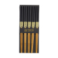 Preview: Bamboo Schwarz 5 Paar Essstäbchen bei g-HoReCa