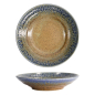 Preview: Tokyo Design Studio Tiefer Teller Mino Yaki Blau/Braun, Steinzeug, Ø 28,5 × 6 cm, 1,3 l