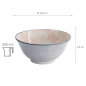 Preview: TDS, Tayo Bowl, Mixed Bowls Sakura, Red/Grey, Ø 14.8x6.8cm 500ml - Item No. 15465