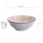 Preview: TDS, Tayo Bowl, Mixed Bowls Sakura, Red/Grey, Ø 19.7 x 7 cm, 1000ml - Item No. 15469