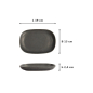 Preview: Sushi Plate Onyx Noir Black, Stoneware, 19 × 13 cm, Item No. 15546