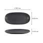 Preview: Oval Serving Platter Onyx Noir Black, Stoneware, 28.5 × 14 × 2.5 cm, Item No. 15547