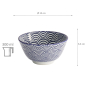 Preview: TDS, Rice Bowl, Nippon Blue, Waves, Ø 12 x 6.4 cm 300 ml - Item No. 16000