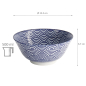 Preview: TDS, Tayo Bowl, Nippon Blue, Waves, Ø 15.2 x 6.7 cm 500 ml - Item No. 16006