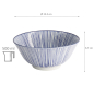 Preview: TDS, Tayo Bowl, Nippon Blue, Lines, Ø 15.2 x 6.7 cm 500 ml - Item No. 16009
