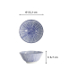 Preview: Tayo Bowl Nippon Blue Lines Blue/White, Porcelain, Ø 15.2 × 6.7 cm, 500 ml, Item No. 16009