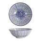 Preview: Tokyo Design Studio Ramen Bowl Nippon Blue Lines Blue/White, Porcelain, Ø 21 × 7.8 cm, 1 l