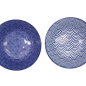 Preview: Tayo Bowl Set Nippon Blue Dots & Waves Blue/White, Porcelain, Ø 15.2 × 6.7 cm, 500 ml, Item No. 16041