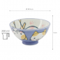 Preview: TDS, Rice Bowl, Kawaii Cat Neko, Blue, Ø 10.5 x 5 cm 200 ml - Item No. 16295