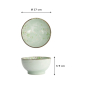 Preview: Rice Bowl Green Cosmos, Stoneware, Ø 17 × 9 cm, 950 ml, Item No. 16503