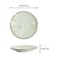 Preview: Plate Green Cosmos, Stoneware, Ø 22.7 × 3.1 cm, Item No. 16509