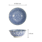 Preview: Ramen Bowl Hana Blue Mixed Bowls Karakusa White/Blue, Porcelain, Ø 20.5 × 8 cm, 1.2 l, Item No. 16539