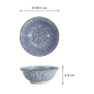 Preview: Ramen Bowl Hana Blue Mixed Bowls Momiji Maple White/Blue, Porcelain, Ø 20.5 × 8 cm, 1.2 l, Item No. 16540