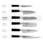 Preview: Santoku Knife (All-Purpose Knife) Hammered Style, Stainless Steel, Blade 16.5 cm, Item No. 16600