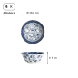 Preview: Bowl Set Flora Japonica Blue/White, Porcelain, Ø 14.8 × 7 cm, 500 ml, Item No. 16705