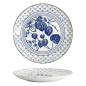 Preview: Tokyo Design Studio Teller Flora Japonica Ivy Blau/Weiß, Porzellan, Ø 25,7 × 3 cm