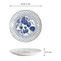 Preview: Teller Flora Japonica Ivy Blau/Weiß, Porzellan, Ø 25,7 × 3 cm, Art.-Nr. 16723
