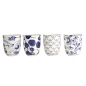 Preview: TDS, Tea Cup Set Flora Japonica Blue, 4 pcs., Porcelain, Ø 6.7 × 7.7 cm, 170 ml, Item No. 16728