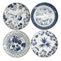 Preview: Plate Set Flora Japonica Blue/White in a gift box, 4 pcs., Porcelain, Ø 20.6 × 2.2 cm, Item No. 16852