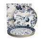 Preview: Plate Set Flora Japonica Blue/White in a gift box, 4 pcs., Porcelain, Ø 20.6 × 2.2 cm, Item No. 16852
