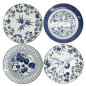 Preview: Plate Set Flora Japonica Blue/White in a gift box, 4 pcs., Porcelain, Ø 25.7 × 3 cm, Item No. 16853