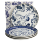 Preview: Plate Set Flora Japonica Blue/White in a gift box, 4 pcs., Porcelain, Ø 25.7 × 3 cm, Item No. 16853