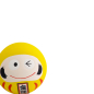 Preview: TDS, Lucky Charm Daruma, Decoration, Yellow, Ø 6x6x6cm - Item No.16911