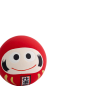 Preview: TDS, Lucky Charm Daruma, Decoration, Red, Ø 6x6x6cm - Item No.16912