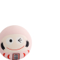 Preview: TDS, Lucky Charm Daruma, Decoration, Pink, Ø 6x6x6cm - Item No.16915