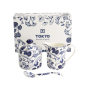 Preview: TDS, Milk Jug & Sugar Bowl with Spoon Flora Japonica Blue/White, Porcelain, 150 ml, Item No. 17454