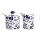 Preview: TDS, Milk Jug & Sugar Bowl with Spoon Flora Japonica Blue/White, Porcelain, 150 ml, Item No. 17454