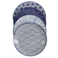 Preview: Tokyo Design Studio Teller-Set Nippon Blue Blau/Weiß, 4-tlg., Porzellan, Ø 25,7 × 3 cm
