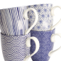 Preview: Mug Set Nippon Blue Blue/White in a gift box, 4 pcs., Porcelain, Ø 8.5 × 10.2 cm, 380 ml, Item No. 17989