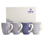 Preview: Tokyo Design Studio Mug Set Nippon Blue Blue/White in a gift box, 4 pcs., Porcelain, Ø 8.5 × 10.2 cm, 380 ml