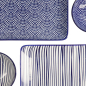 Preview: Sushi Set Nippon Blue Lines-Dots White, 6 pcs., Porcelain, Item No. 17991