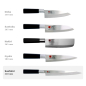 Preview: Sashimi-Messer (Filetiermesser) Sekiryu, rostfreier Messerstahl, Klinge 21 cm, Griff aus schwarzem ABS-Kunststoff, Art.-Nr. 18290