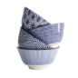 Preview: TDS, Reis Bowl, Nippon Blue, Assorted Designs, 4 pcs, Ø 12 x 6.4 cm 300 ml, Item No. 18353