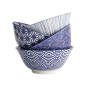 Preview: TDS, Tayo Bowl, Nippon Blue, Assorted Designs, 4 pcs, Ø 15.2 x 6.7 cm 300 ml, Item No. 18355