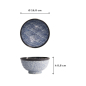 Preview: TDS, Reisschale Aisai Seigaiha Blau, Steinzeug, Ø 16,8 × 8,8 cm, 900 ml, Art.-Nr. 18574