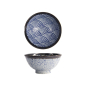 Preview: Tokyo Design Studio Reisschale Aisai Seigaiha Blau, Steinzeug, Ø 16 × 8 cm, 600 ml