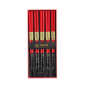 Preview: TDS, Chopstick Set, Red Black Flower, 5 pair, 22,5 cm, Item No. 18617