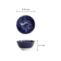 Preview: Reisschale Japonism Crane Blau, Porzellan, Ø 15 × 7 cm, 500 ml, Art.-Nr. 18758