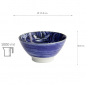 Preview: TDS, Japonism, Bowl, Blue, Ø 18 x 9 cm, Crane, Item No: 18761