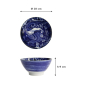 Preview: Reisschale Japonism Crane Blau, Porzellan, Ø 18 × 9 cm, 1 l, Art.-Nr. 18761