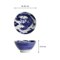 Preview: Reisschale Japonism Dragon Blau, Porzellan, Ø 18 × 9 cm, 1 l, Art.-Nr. 18762