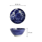 Preview: Reisschale Japonism Lion Blau, Porzellan, Ø 18 × 9 cm, 1 l, Art.-Nr. 18763