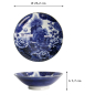 Preview: Schale Japonism Lion Blau, Porzellan, Ø 25,2 × 7,7 cm, 1,6 l, Art.-Nr. 18766